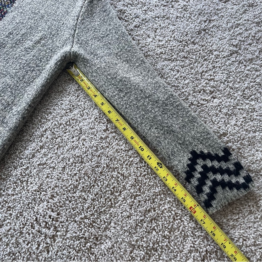 Gray Hooded Cardigan with Multicolor Accents - Picture 9 of 9